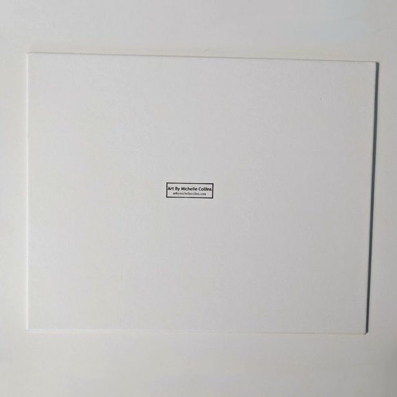 Colorful Abstract Art Print Matted Signed Ladybug Flowers - Picture 2 of 3